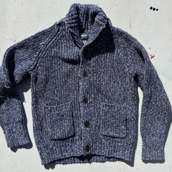 Kid's OshKosh Sweater Multicolor Knit Cardigan 6 Button City School Preppy Solid - Picture 1 of 12